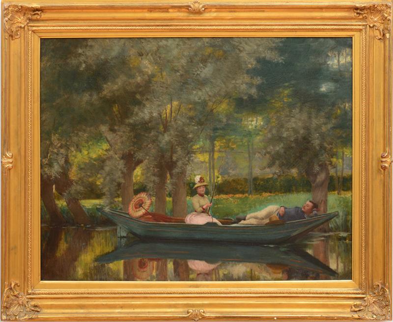 Appraisal: PIERRE FRANC LAMY - BOATING ON A SUMMER'S AFTERNOON Oil