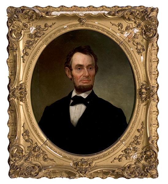 Appraisal: TH CENTURY PORTRAIT OF ABRAHAM LINCOLN American oil on canvas