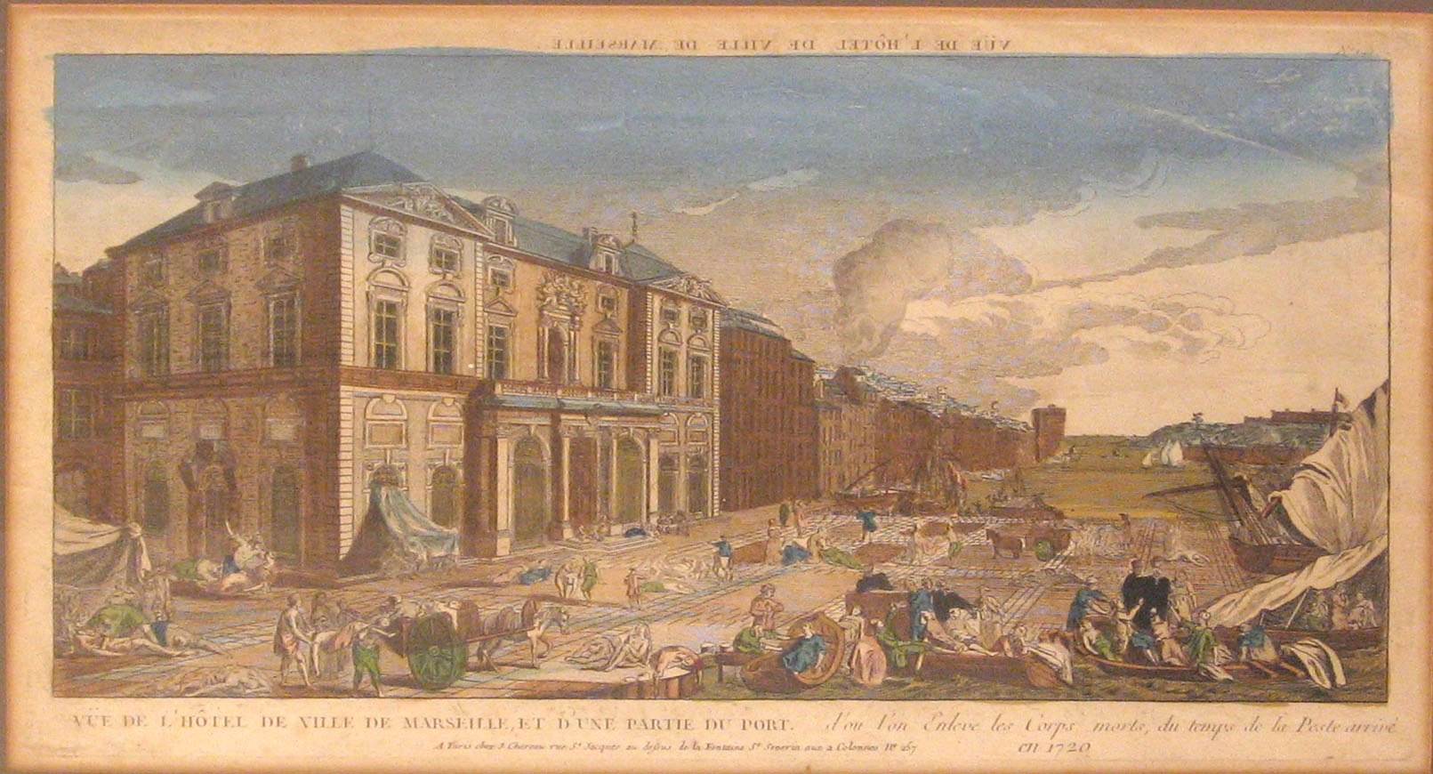 Appraisal: piece Hand-Colored Engraving - Vue d'Optique Vue de l'Hotel de