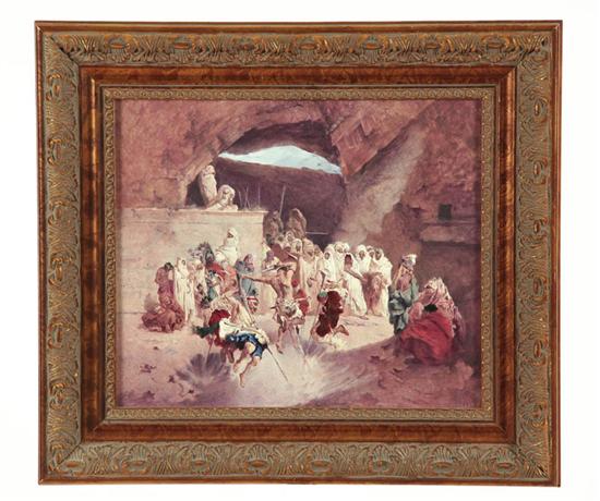 Appraisal: ORIENTALIST PAINTING ON PORCELAIN European late th-early th century People