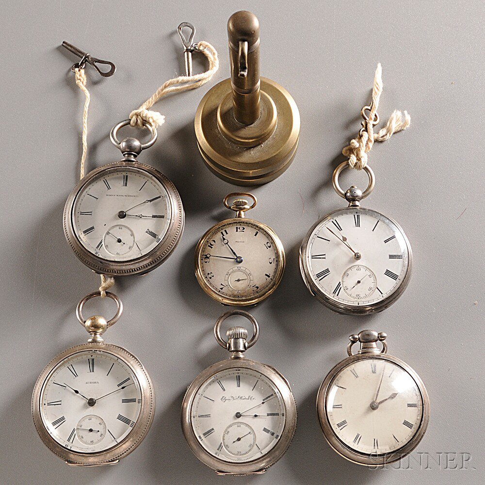 Appraisal: Five Silver Open Face Pocket Watches and Another England and