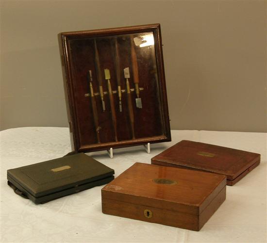 Appraisal: Victorian Stanley geometry set some instruments with ivory handles in