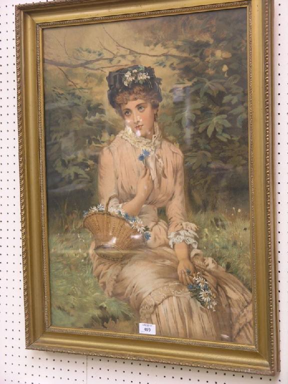 Appraisal: A late th century chromolithograph - portrait of a seated