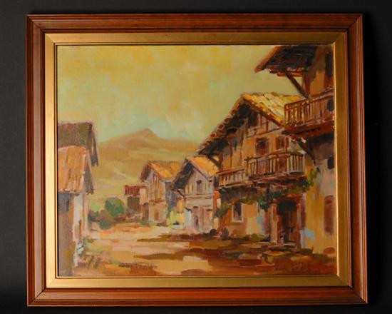 Appraisal: Pierre Baldi b Basque A Basque Village Street an oil