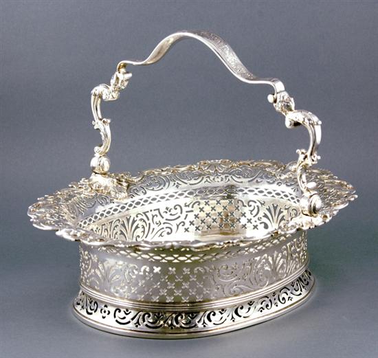 Appraisal: Rare George II silver cake basket Peter Archambo London dated