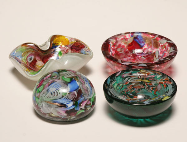 Appraisal: Lot of AVEM Murano glass tutti frutti bowls Largest H