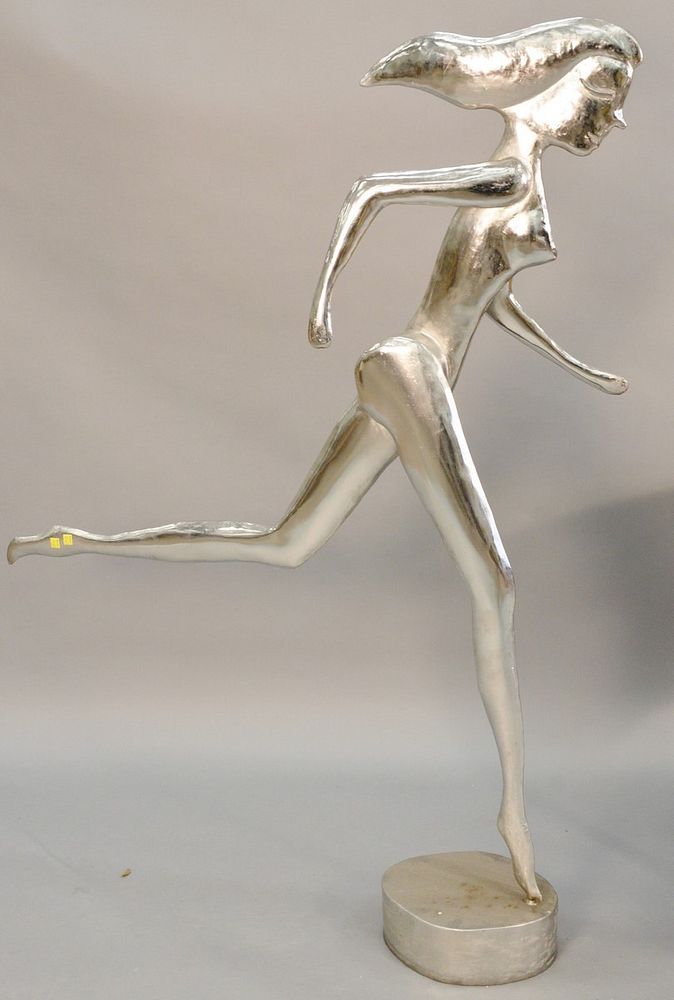 Appraisal: Suzanne Pascal b life size female runner cut sheet metal