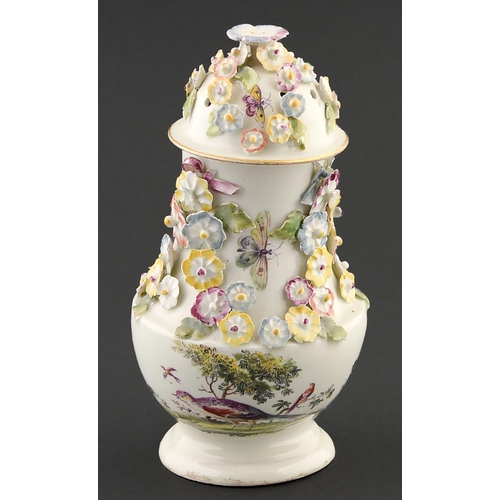 Appraisal: A Derby pear shaped vase and cover c - applied