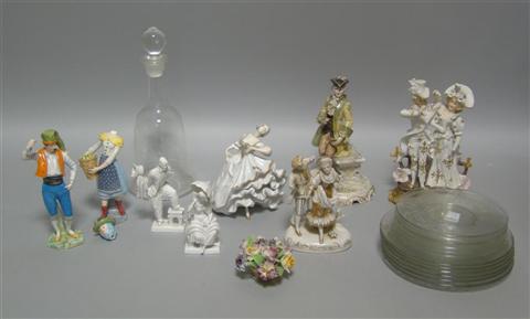 Appraisal: GROUP OF PORCELAIN FIGURINES Including a Rosenthal porcelain figure of