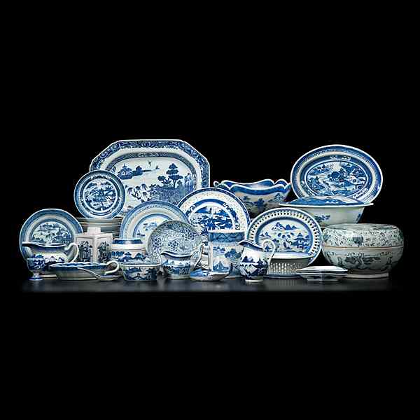 Appraisal: Chinese Blue and White Porcelain Tablewares Chinese th early th