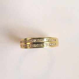 Appraisal: An ct gold princess cut diamond set band estimated total