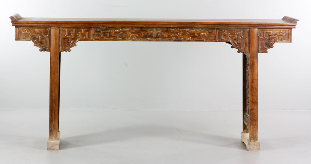 Appraisal: - Carved Huanghuali Altar Table Carved huanghuali altar table h