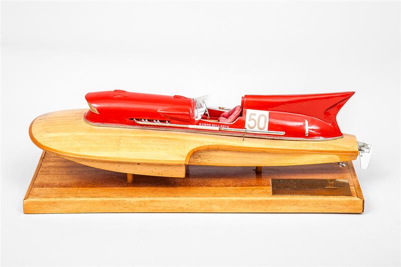 Appraisal: Italian Lacquer and Stained Wood Boat Model Arno XI Ferrari-Racer