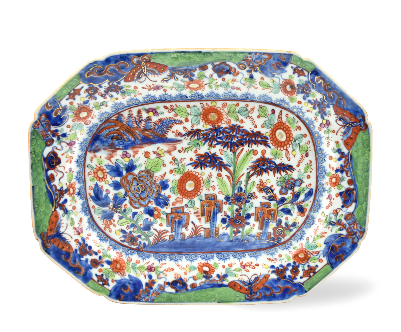 Appraisal: Chinese th C densely decorated with flowering plants floral motifs