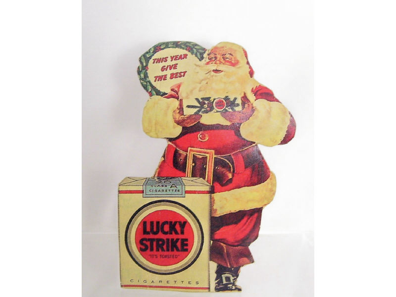 Appraisal: Lucky Strike Santa Stand-up Display Ad Carboard cut-out stand-up display