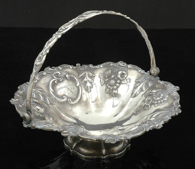 Appraisal: A VICTORIAN STERLING SILVER PRESENTATION BASKET WITH SOUTH AUSTRALIAN RELEVANCE