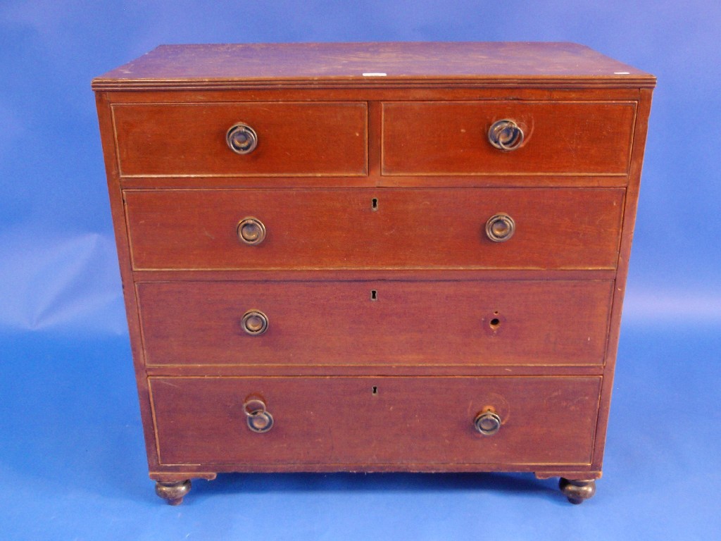 Appraisal: A th century mahogany chest of two short and three