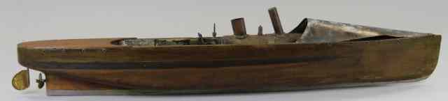 Appraisal: WOOD HULL STEAM BOAT Impressive scale over three foot hull