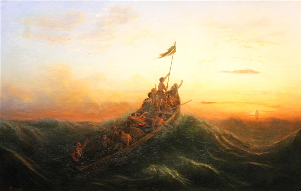 Appraisal: GUSTAV VON MANDELSLOH GERMAN - SHIPWRECK Oil on canvas x