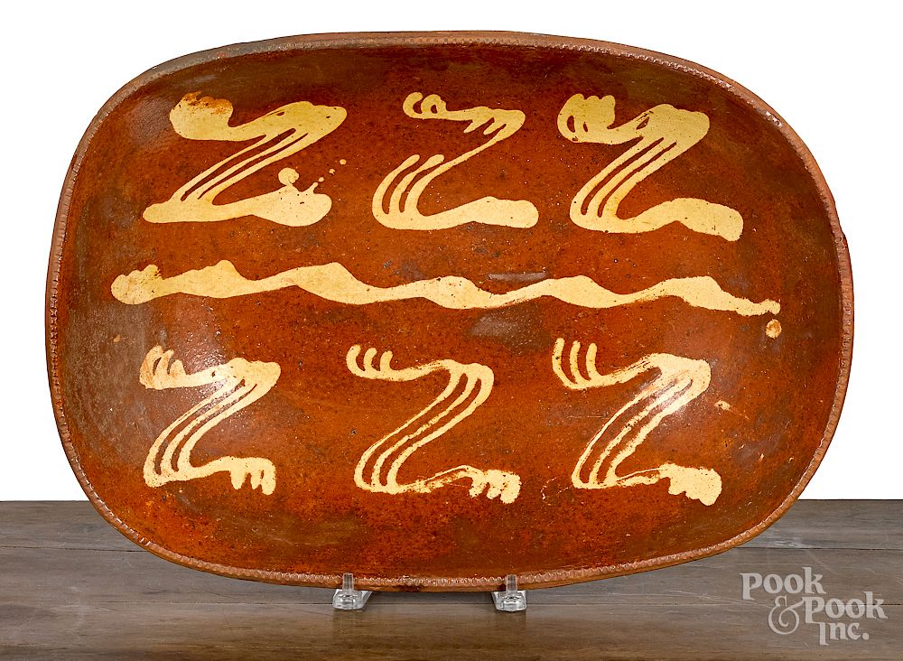 Appraisal: Large Pennsylvania redware loaf dish Large Pennsylvania redware loaf dish