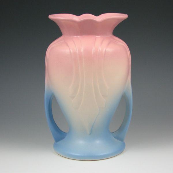 Appraisal: Hull Mardi Gras vase in pink white and blue Marked