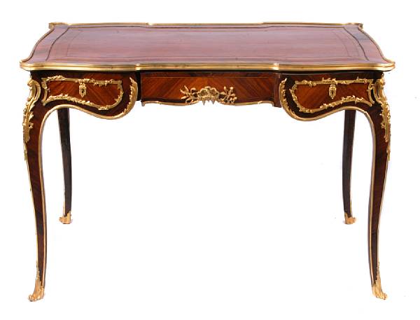 Appraisal: A Louis XV style gilt bronze mounted bureau plat height