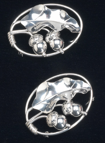 Appraisal: Alphonse LaPaglia for Georg Jensen USA two sterling brooches in