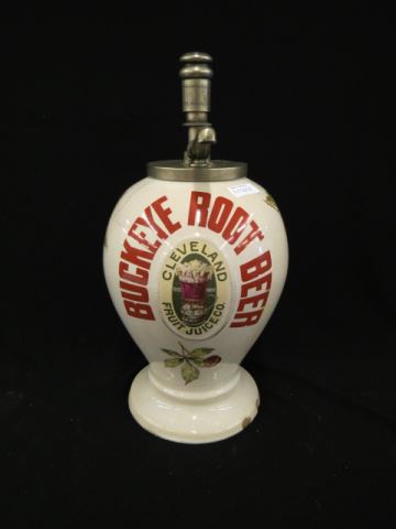 Appraisal: Antique Soda Fountain Dispenser BuckeyeRoot Beer by Cleveland Fruit Juice