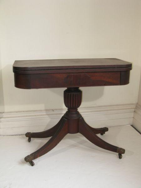 Appraisal: Federal Style Card Table mahogany and mahogany veneers ca swivel