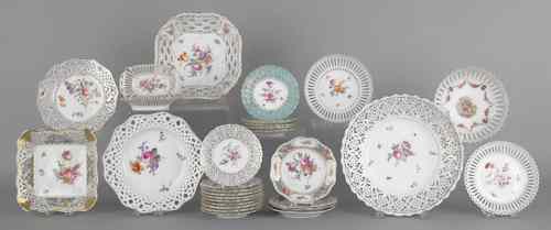 Appraisal: Collection of reticulated porcelain tablewares to include Dresden Meissen etc