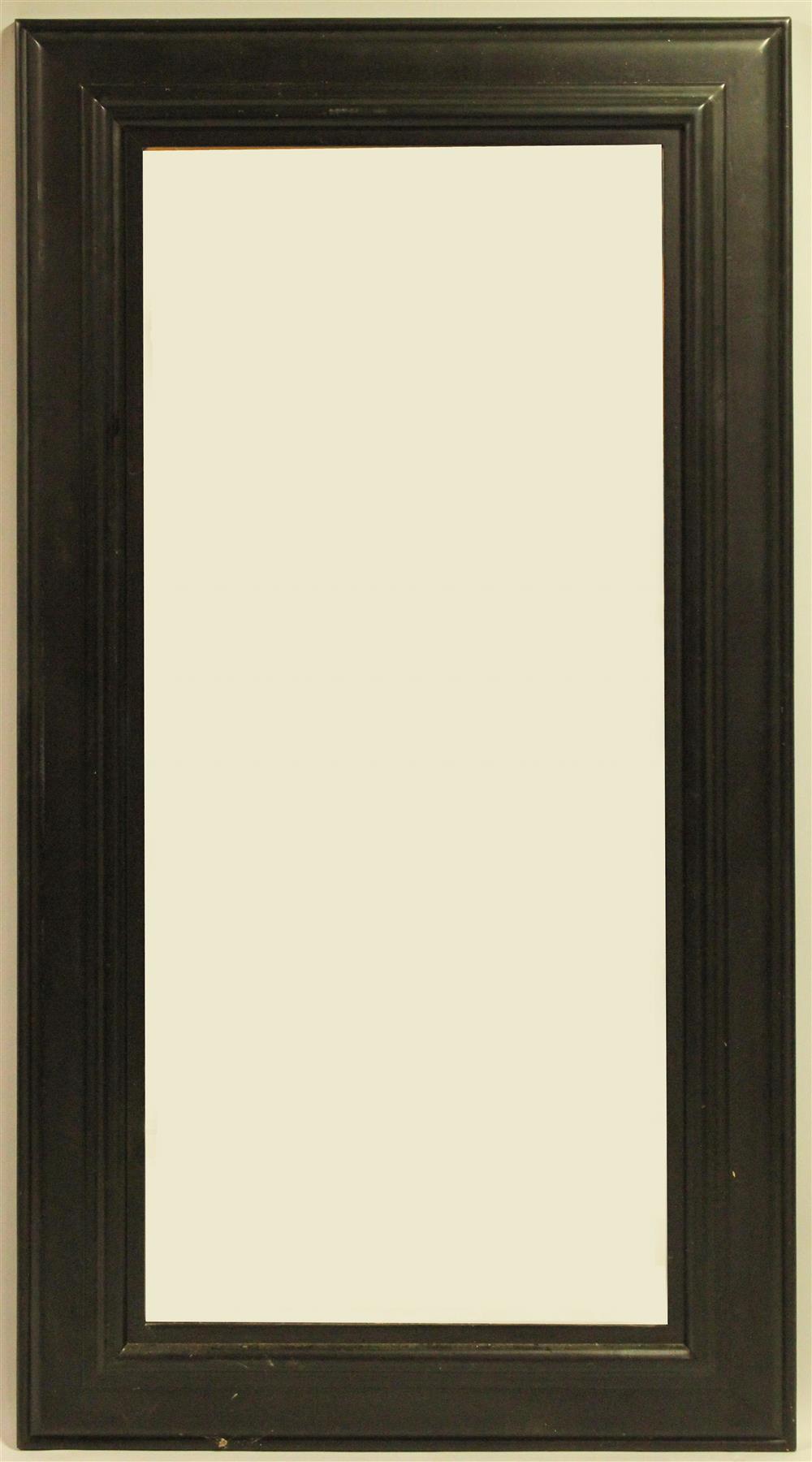 Appraisal: THREE FRAMED MIRRORS the white long rectangular mirror is h