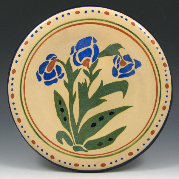 Appraisal: UND School of Mines Arts Crafts plate with floral decoration