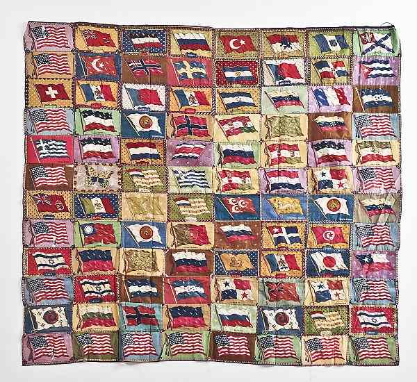 Appraisal: Three tobacco flag quilts early th c together with three