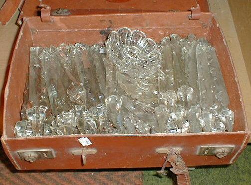 Appraisal: Cut crystal constituent parts being principally drops for lustre vases