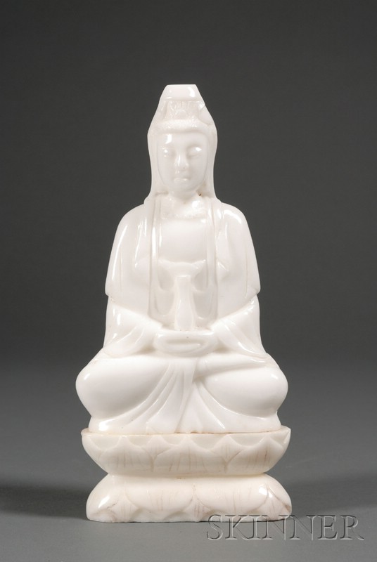 Appraisal: Carved Marble Image of the Goddess Kuan Yin ht in