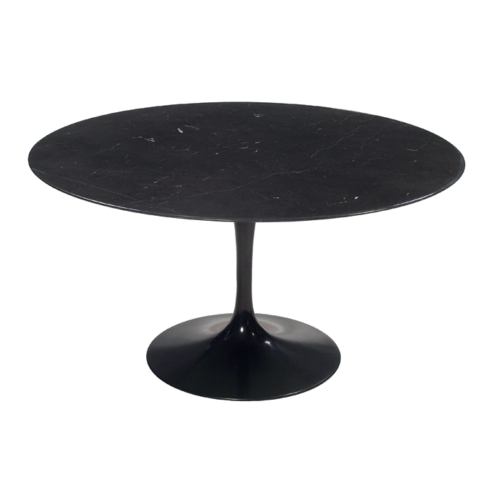 Appraisal: Eero Saarinen dining table by Knoll round black Italian marble