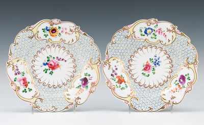 Appraisal: A Pair of Minton Cabinet Plates ca Energetically molded and