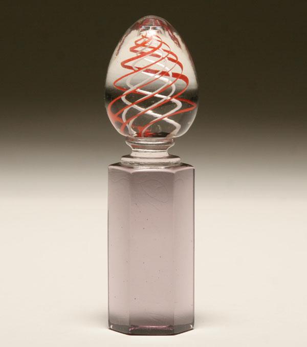 Appraisal: Venini glass egg on pedestal Solid body with internal red