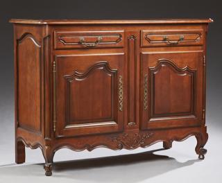 Appraisal: Louis XV Style Carved Mahogany Sideboard th c the stepped