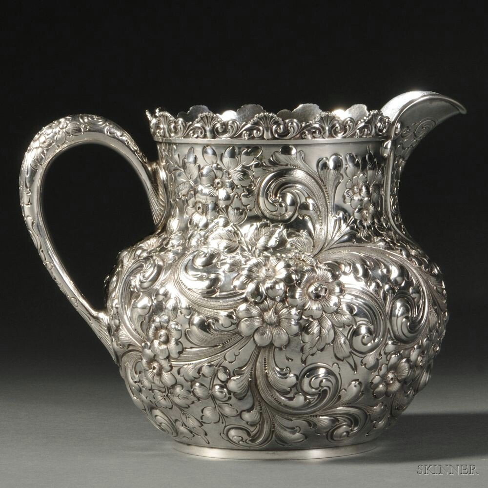 Appraisal: Dominick Haff Sterling Silver Pitcher New York retailed by Bailey