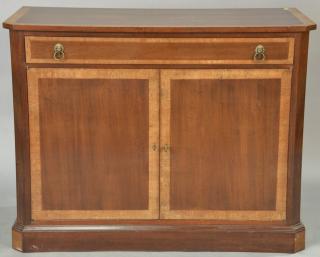 Appraisal: Inlaid mahogany server with pull out side slides ht in