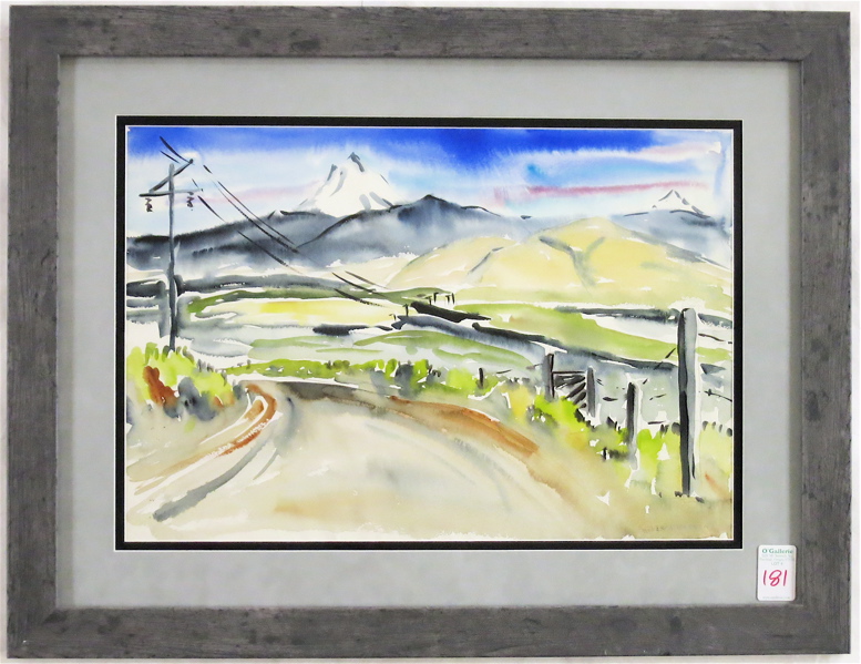 Appraisal: MILDRED WARNER WATERCOLOR ON PAPER Portland Oregon - Country road