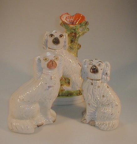 Appraisal: Three Victorian Staffordshire spaniels