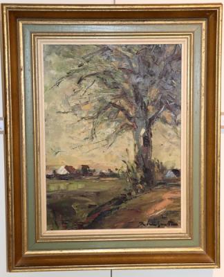 Appraisal: th Century French School Country Landscape with Tree and Horses