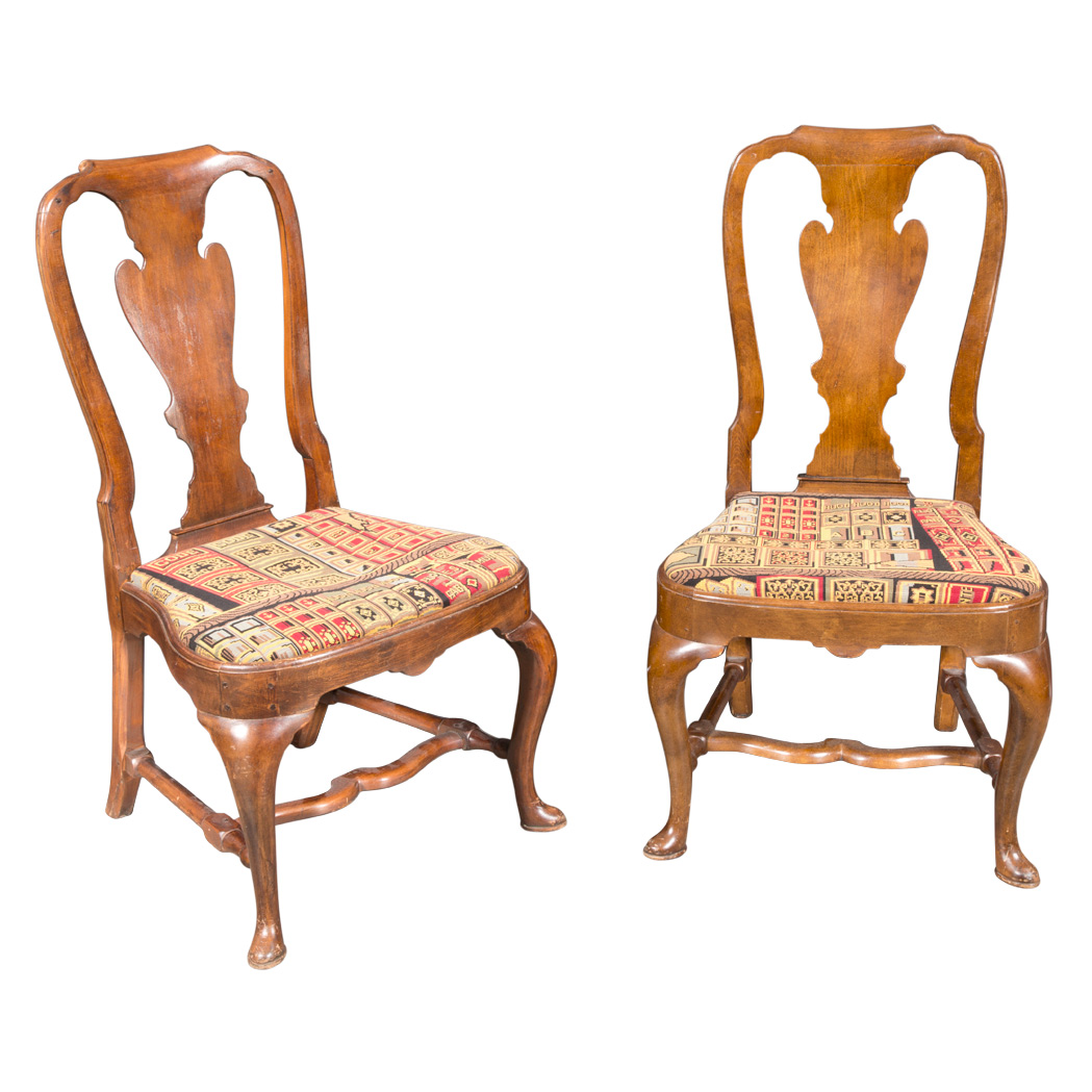 Appraisal: Set of Four George II Style Stained Beechwood Side Chairs