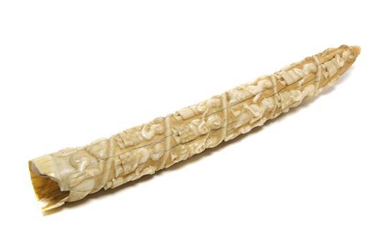 Appraisal: n African Carved Ivory Tusk Congo th century Luango Coast