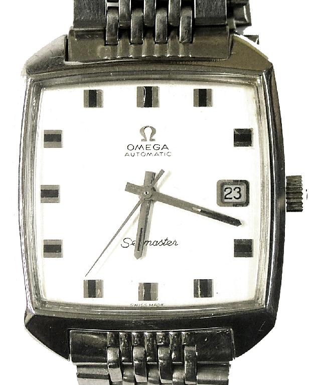 Appraisal: Omega Seamaster automatic stainless steel gentleman's wristwatch the square dial