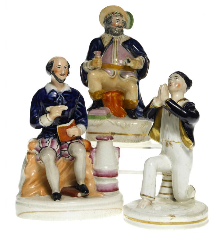 Appraisal: TWO STAFFORDSHIRE FIGURES OF PROBABLY LUIGI LABLACHE - AS SIR