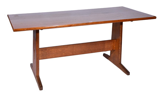 Appraisal: AN ARTS AND CRAFTS OAK REFECTORY TABLE attributed to Peter