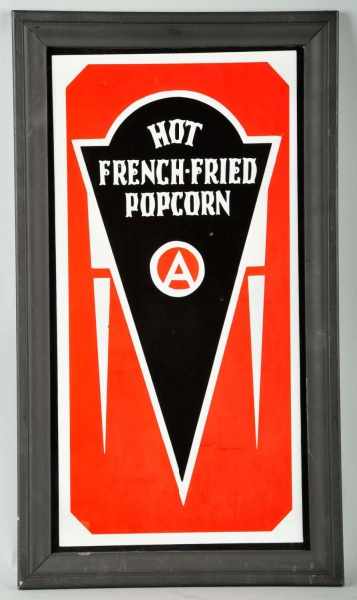 Appraisal: Porcelain Hot French Fried Popcorn Sign Description s to s